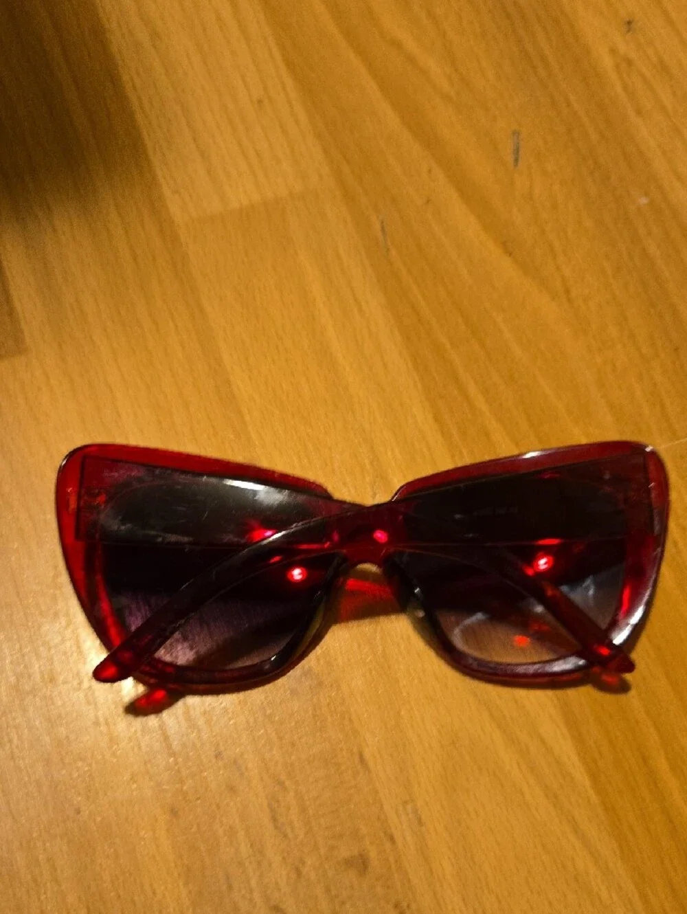 Vienna Prom Red Cat-Eye Sunglasses with Dark Lenses